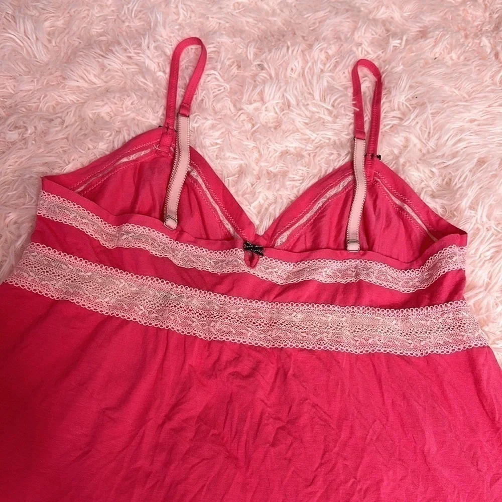 Victoria’s Secret hot pink sleep top super soft tank with lace M